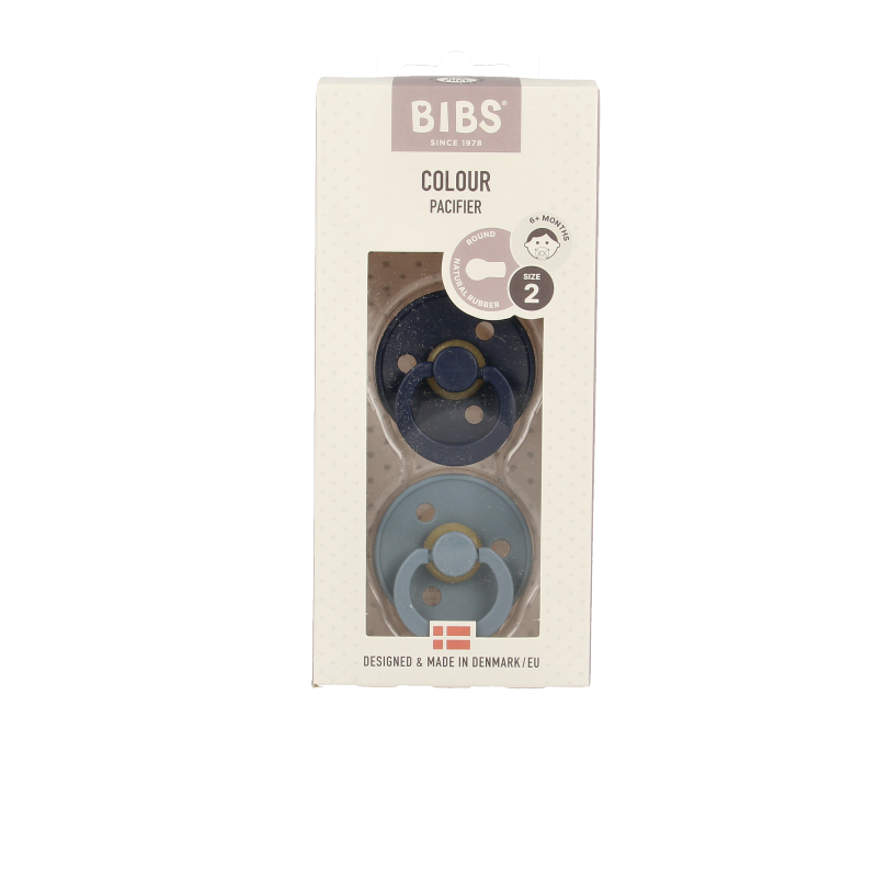 Bibs Fopspeen maat 2 deep space/petrol 2 pack 2 Stuks