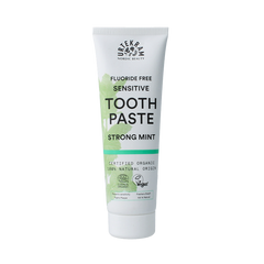 Urtekram Tandpasta sensitive strong mint fluoridevrij 75 Milliliter