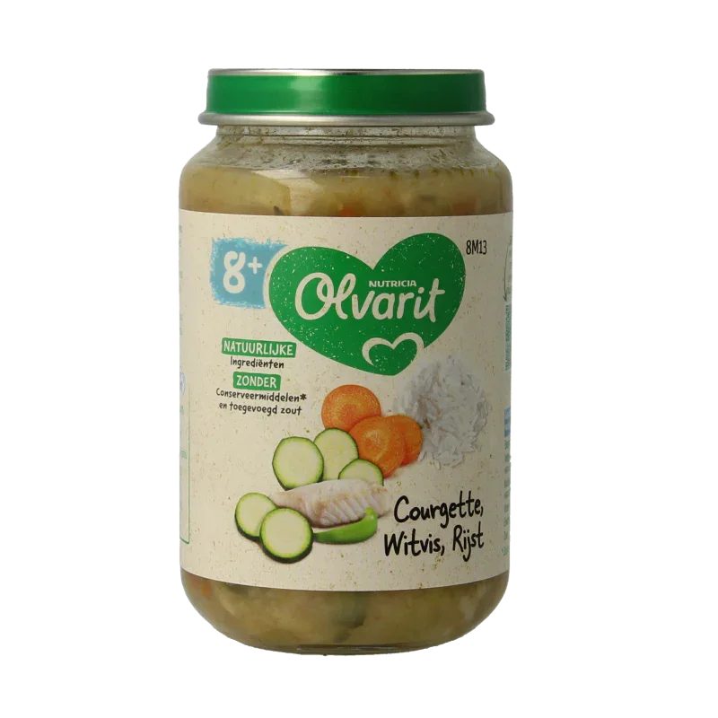 Olvarit Courgette witvis rijst 8M13 200 Gram