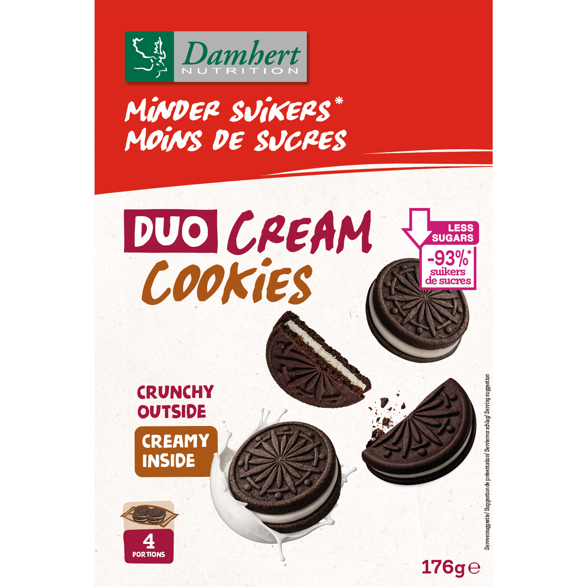 Damhert Minder Suikers Duo Cream Cookies 176.00 Gram