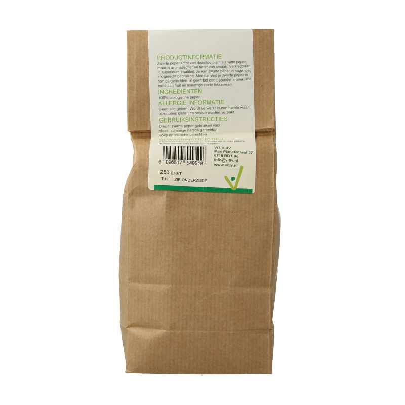 Vitiv Peper gemalen zwart bio 250 Gram