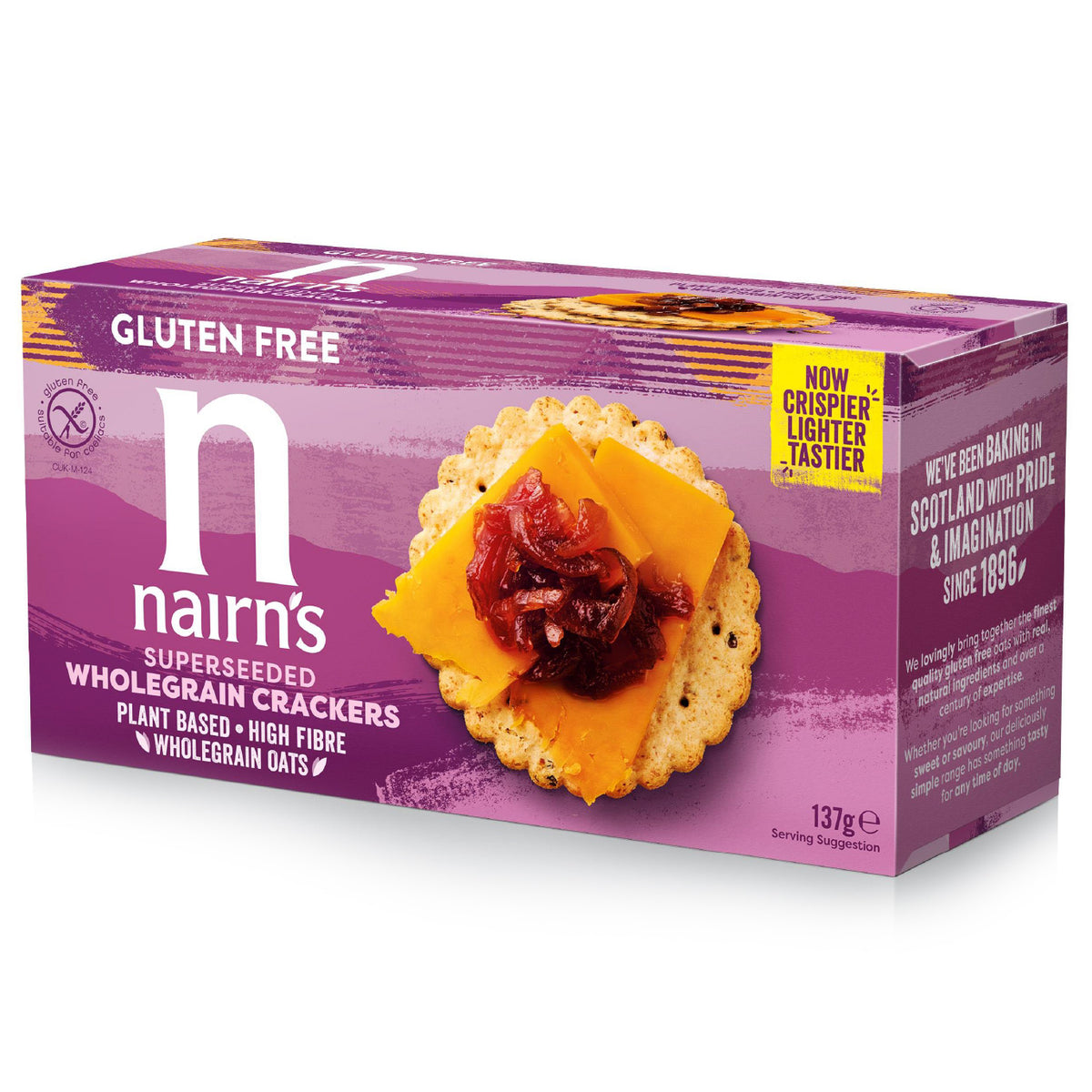 Nairns Volkoren crackers seeded glutenvrij 137 Gram