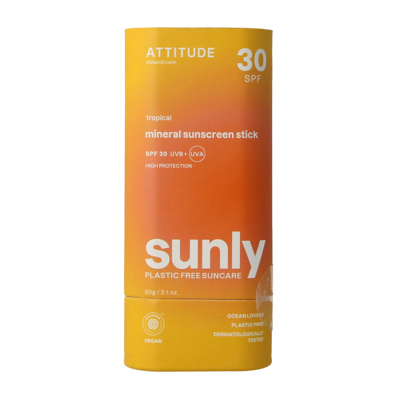 Attitude Sunly zonnebrandstick SPF30 tropisch 60 Gram