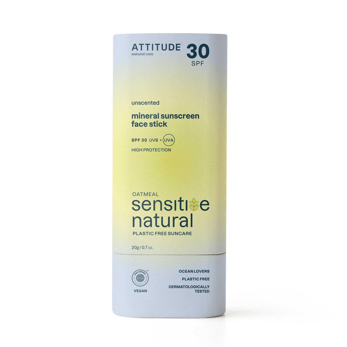 Attitude Sunly gezichtszonnebrandstick SPF30 gevoelige huid 20 Gram