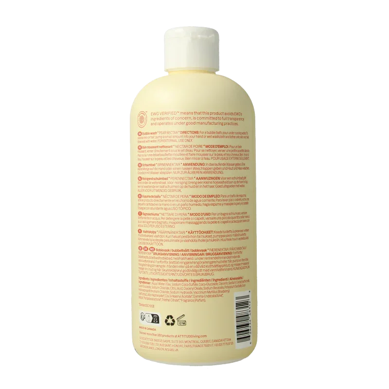 Attitude Bubbelzeep baby leaves  pear nectar 473 Milliliter