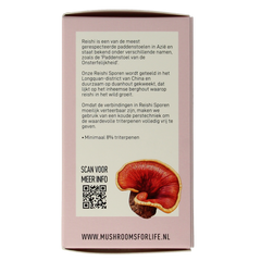 Mushrooms for Life Reishi spore paddenstoel bio 60.00 Capsules