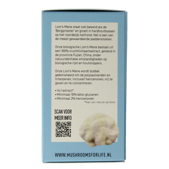 Mushrooms for Life Lion's mane bio 60.00 Capsules