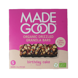 MadeGood Barre de granola gâteau d'anniversaire bio 5 pièces