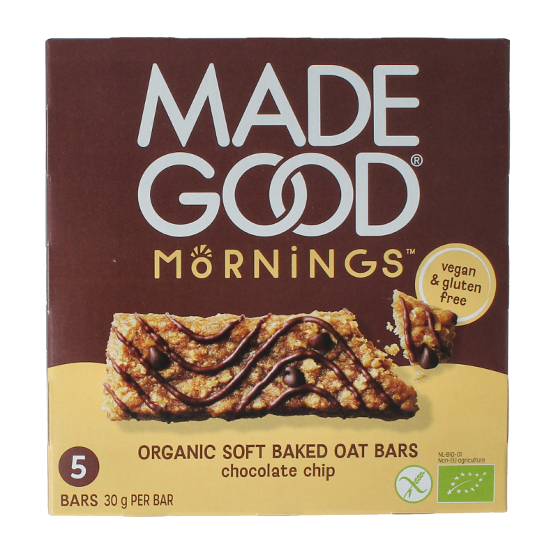 MadeGood  Mornings bar choco chip bio 5 Stuks