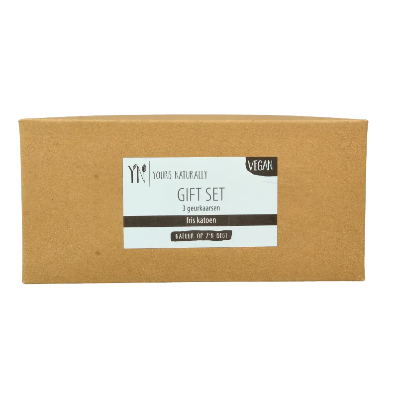 Yours Naturally Giftset 3 votive geurkaarsen fris katoen 1 Set