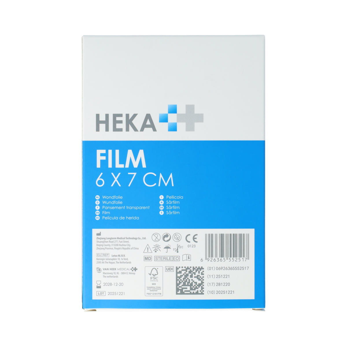 Hekafilm Wondfolie 6 x 7cm  10.00 Stuks