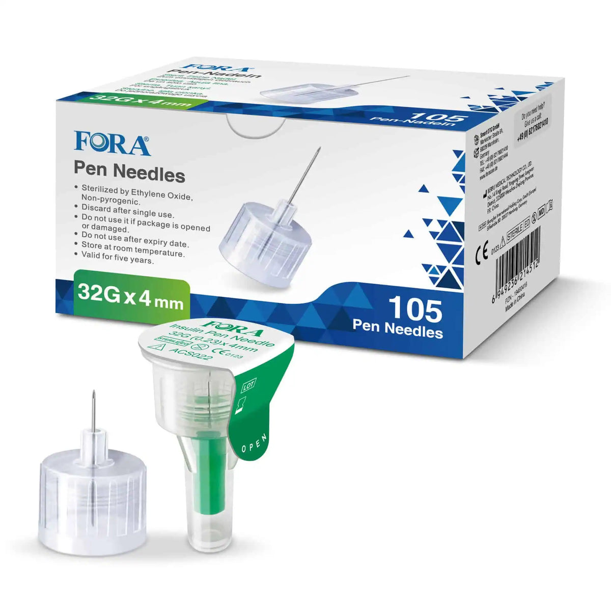 Fora FORA Pennaalden 32G 4mm (105 Stuks) 105.00 Stuks