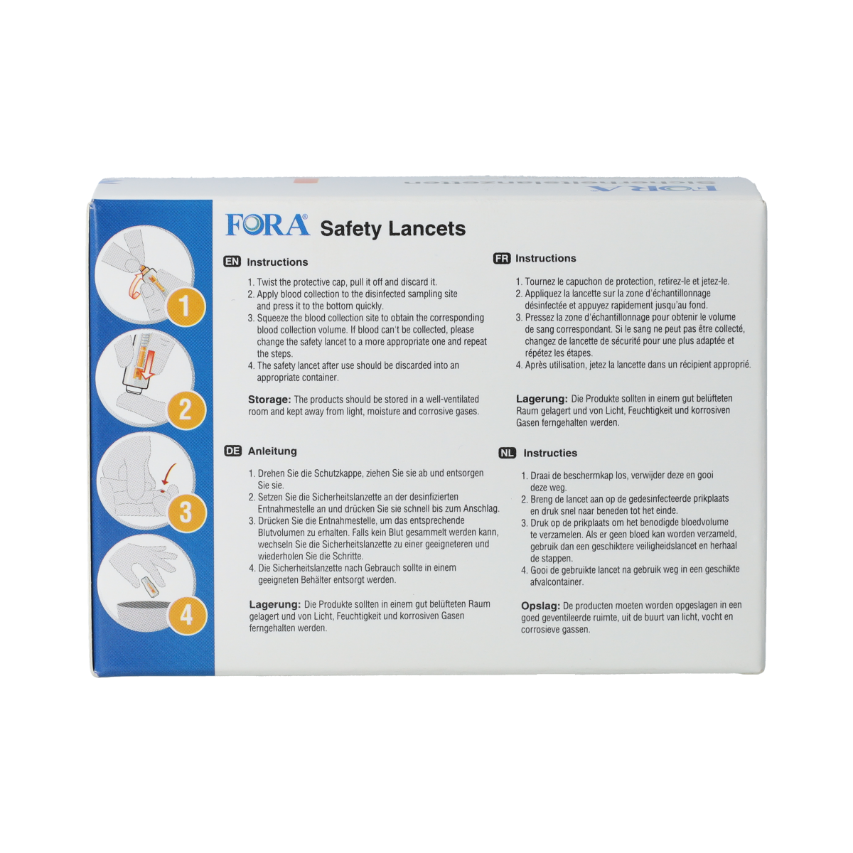 Fora Veiligheidslancetten (28G) 100.00 Stuks