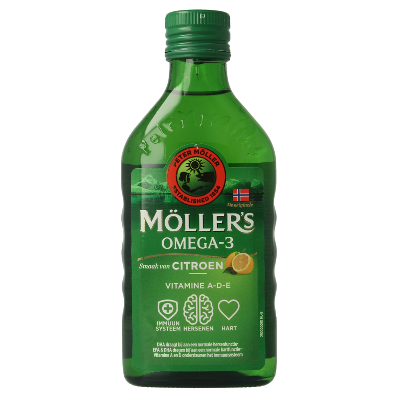 Mollers Omega-3 levertraan citroen 250 Milliliter