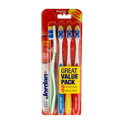 Jordan Tandenborstel totalclean medium 4 Stuks