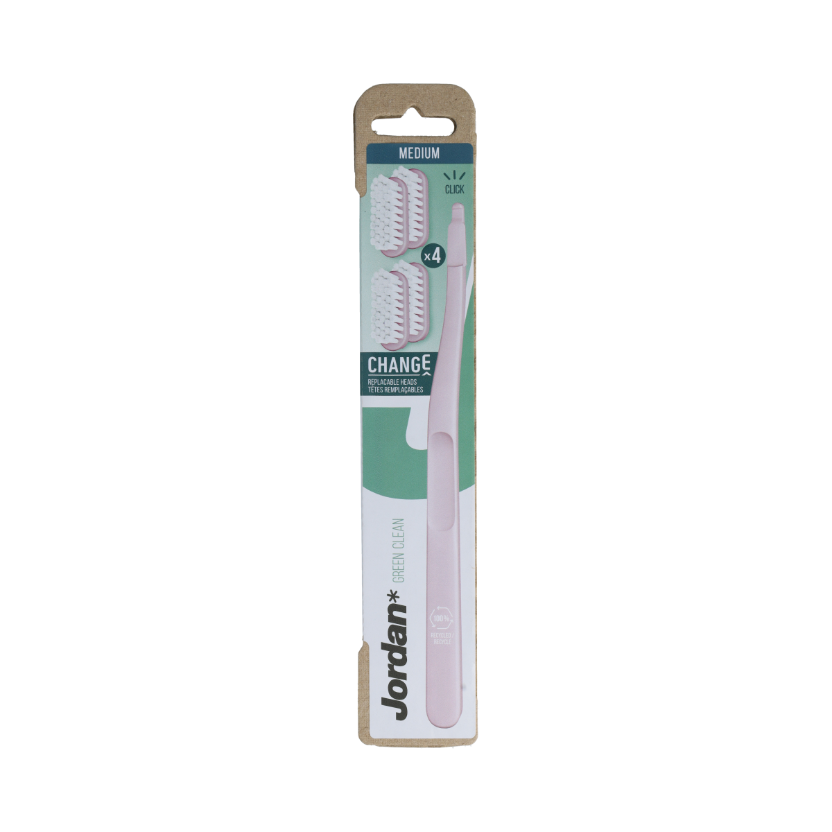 Jordan Tandenborstel Green Clean Change Medium 4-pack 4.00 Stuks