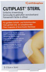 Cutiplast Steriel 7.2 x 5cm 5 Stuks