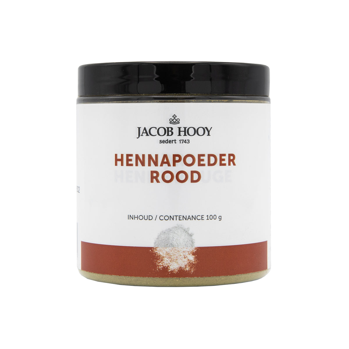 Jacob Hooy Hennapoeder rood potje 100.00 Gram