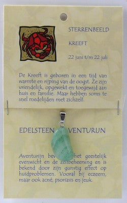 Steengoed Sterrenbeeldsteen hanger kreeft 1 Stuks