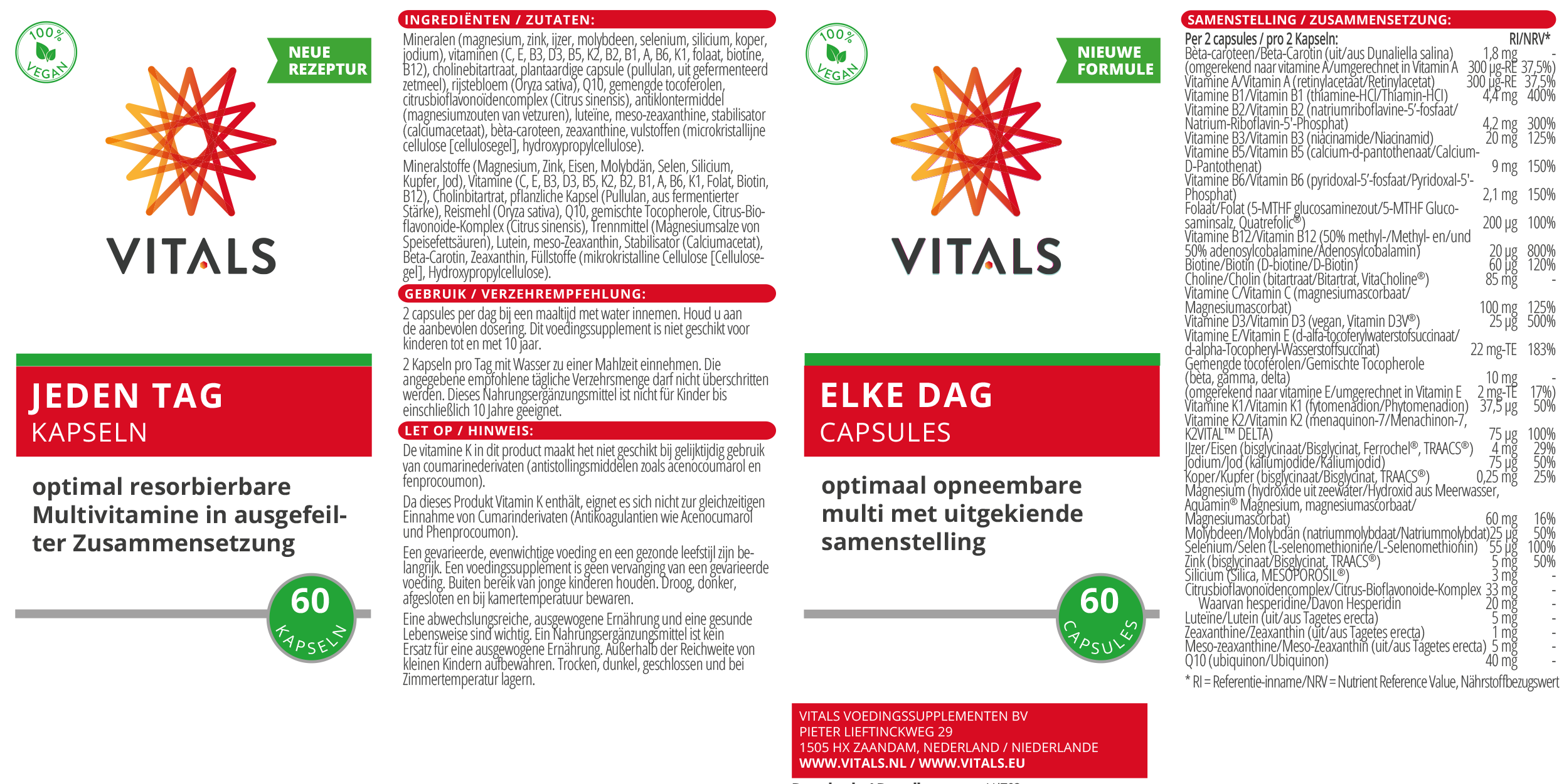 Vitals Elke Dag Capsules 60.00 Capsules