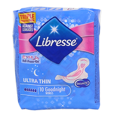 Libresse Ultra thin goodnight wings 10 Stuks