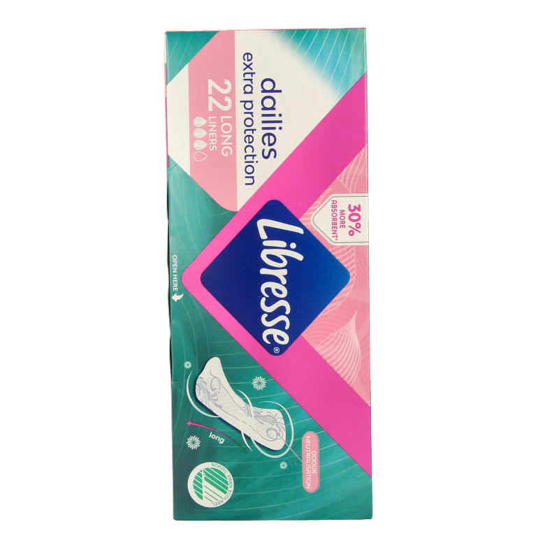 Libresse Inlegkruisjes extra protect long 22 Stuks