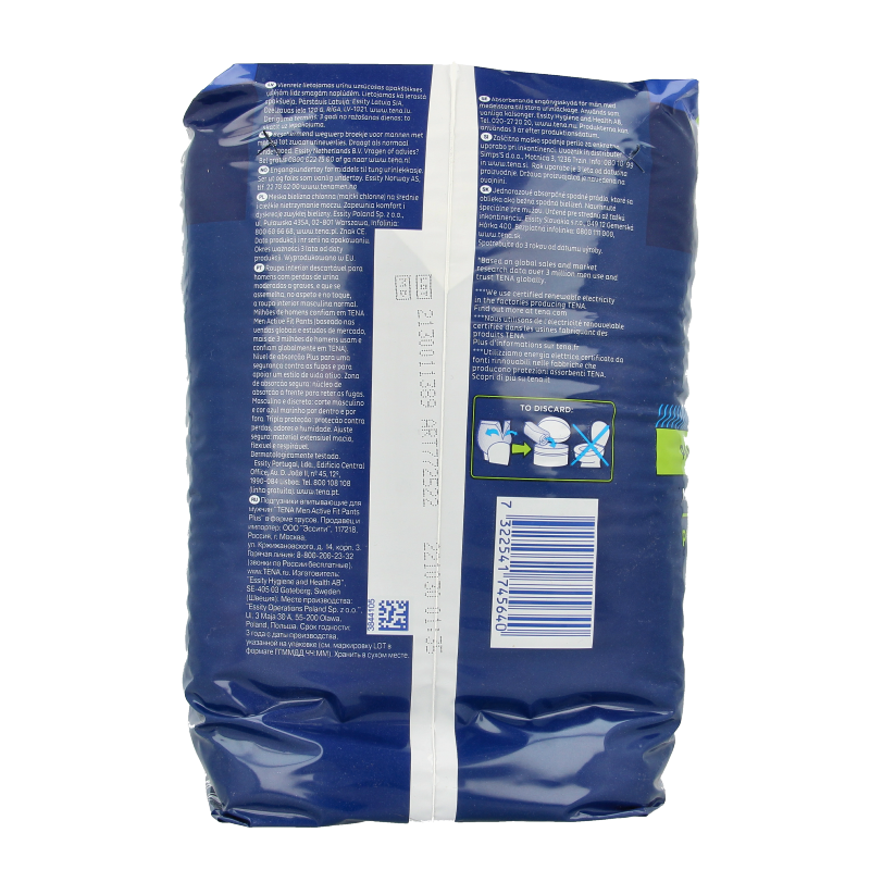 Tena Men active fit pants plus S/M 12 Stuks