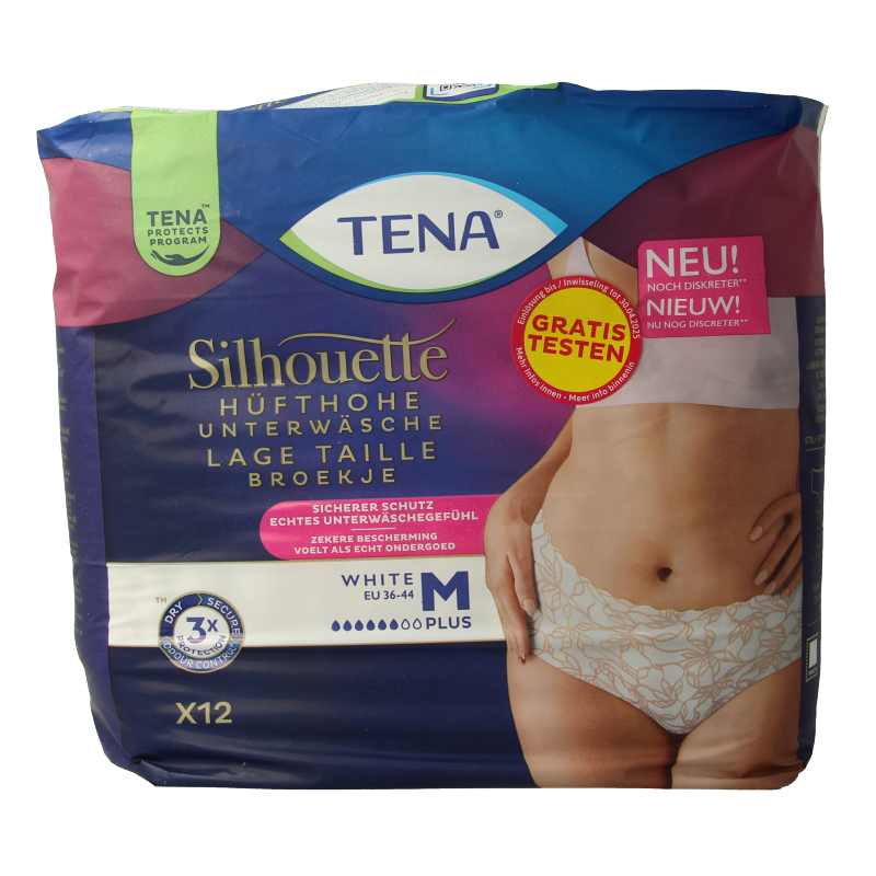 Tena Silhouette plus low waist wit M 12 Stuks