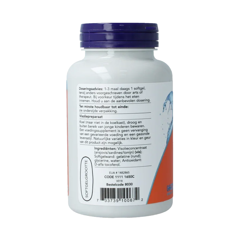 NOW Omega-3 Basis visolie 180mg EPA 120mg DHA 100 Softgels