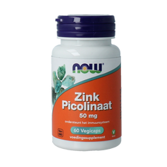 NOW Zink picolinaat 50mg 60.00 Vegetarische capsules