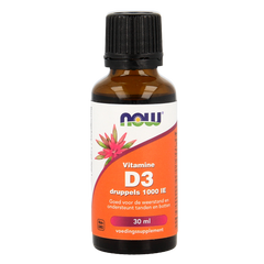 NOW Vitamine D3 druppels 1000IE 30.00 Milliliter