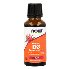 NOW Vitamine D3 druppels 1000IE 30 Milliliter