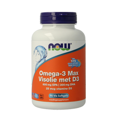 NOW Omega 3 max visolie D3 EPA DHA 90.00 Softgels