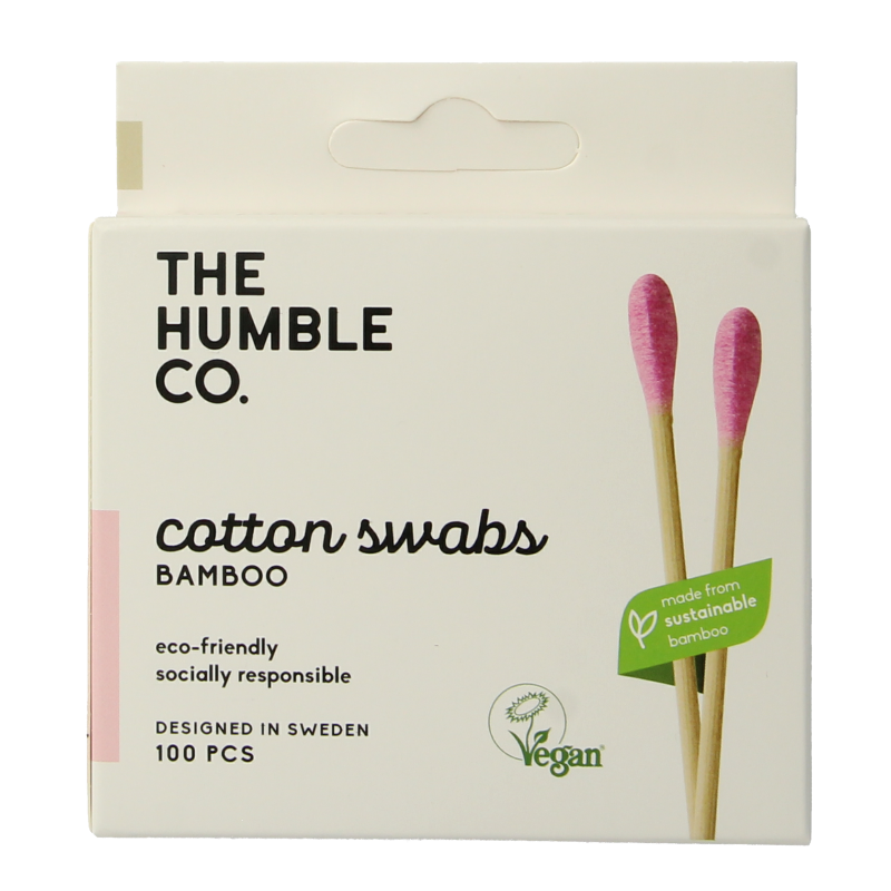The Humble Co Wattenstaafjes bamboe paars 100 Stuks
