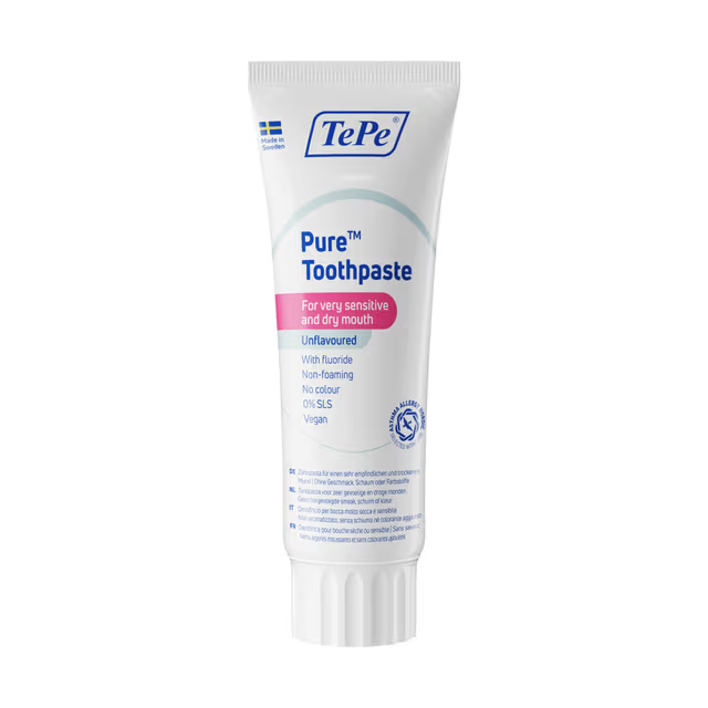 TePe Pure tandpasta dry mouth no flavour 75.00 Milliliter