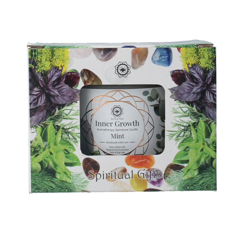 Green Tree Gemstone candle inner growth mint 256 Gram