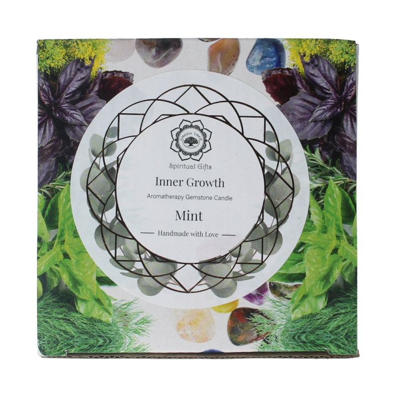 Green Tree Gemstone candle inner growth mint 256 Gram