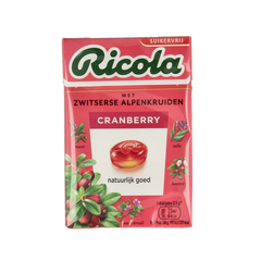 Ricola Cranberry suikervrij doosje 50 Gram