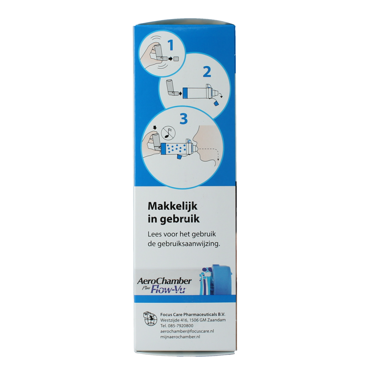 Diversen Aerochamber + flow VU mondstuk blauw 1.00 Stuks