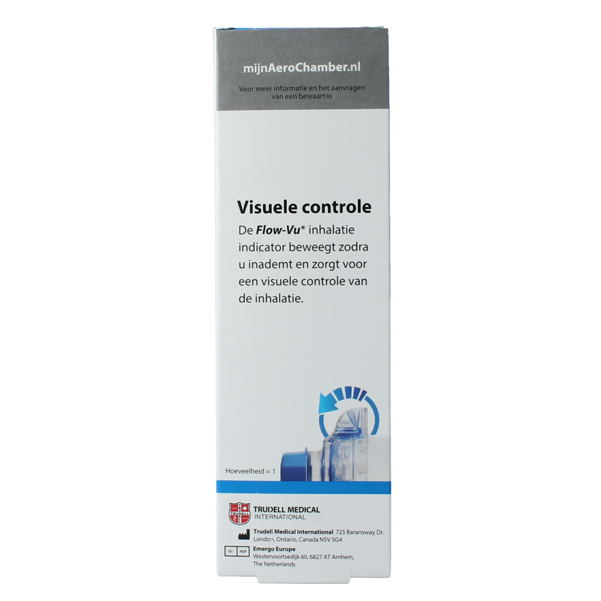 Diversen Aerochamber + flow VU mondstuk blauw 1.00 Stuks
