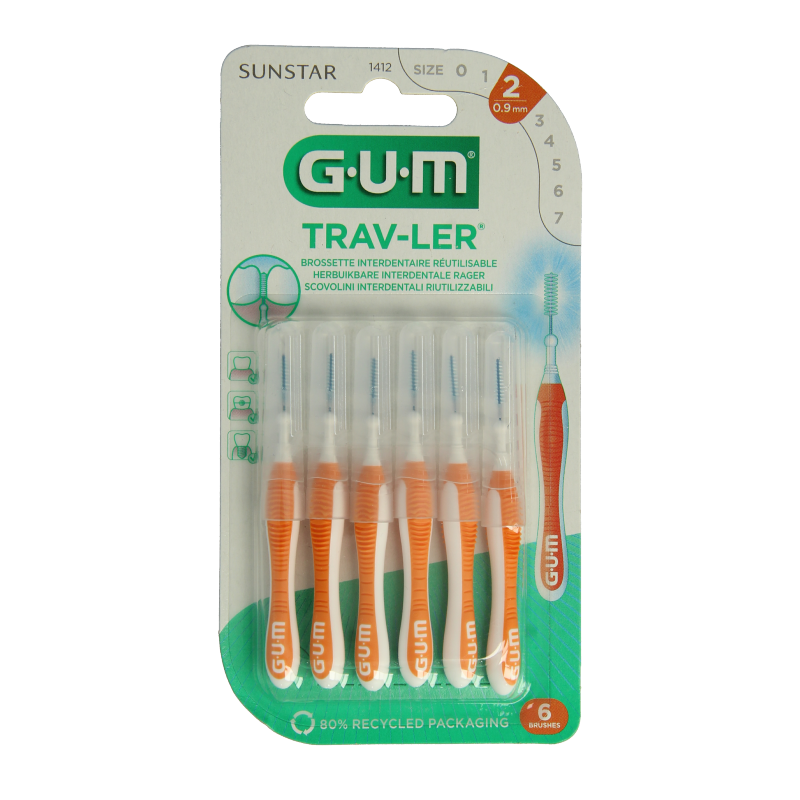 GUM Trav-ler rager 0.9 mm (oranje) 6 Stuks