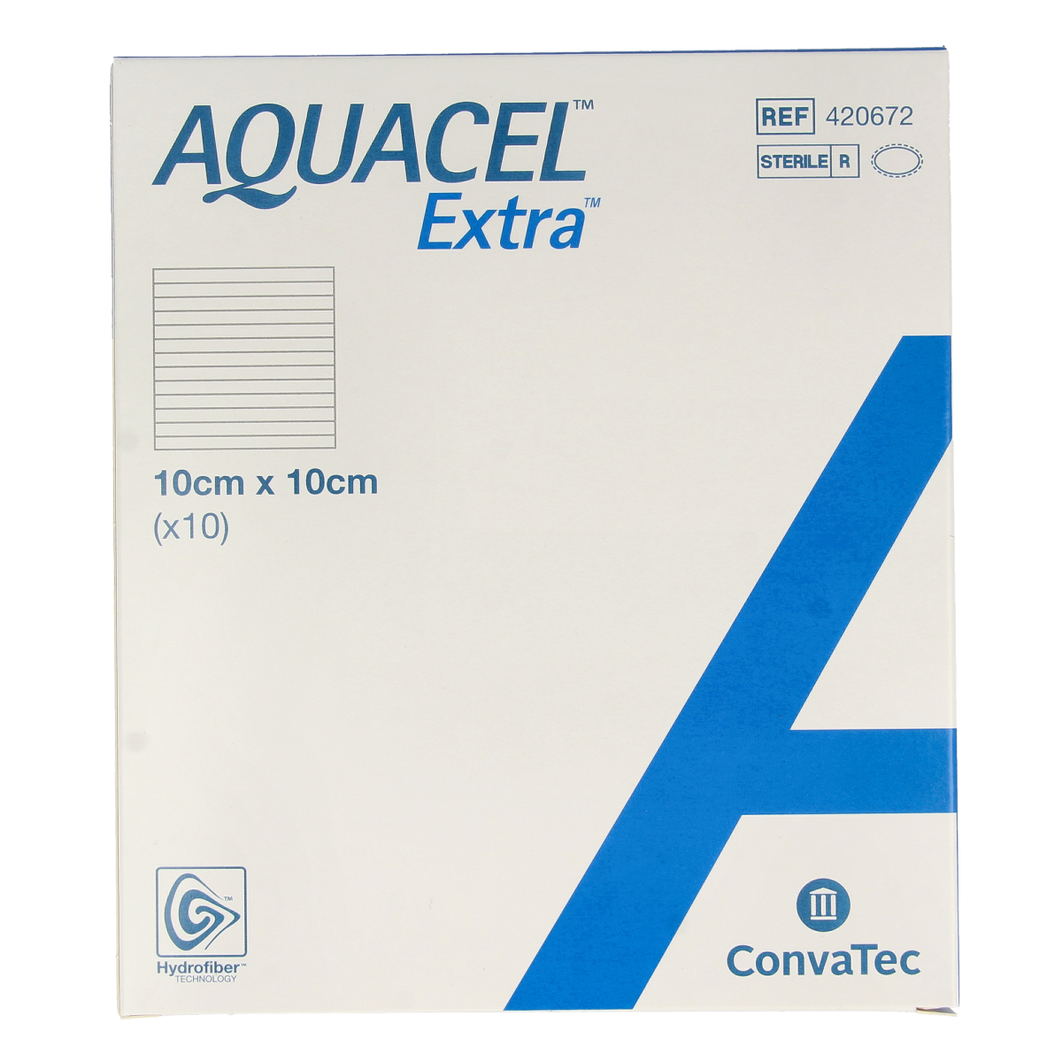 Aquacel Extra verband hydrofiber + versterking10 x 10cm 10.00 Stuks