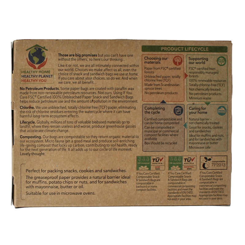 If You Care Snack en boterhamzakjes 48 Stuks