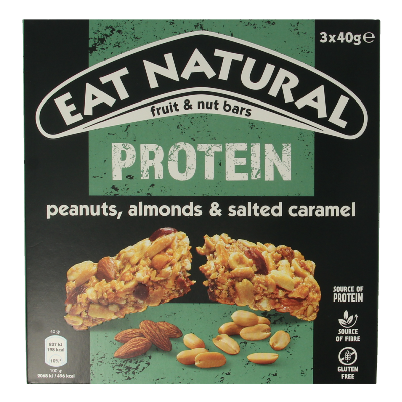 Eat Natural Protein pack caramel & pinda 3 x 40 gram 120 Gram