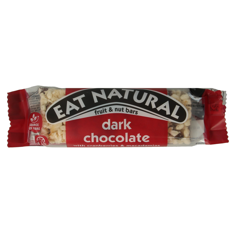 Eat Natural Pure chocolade met cranberries & macadamia 40 Gram