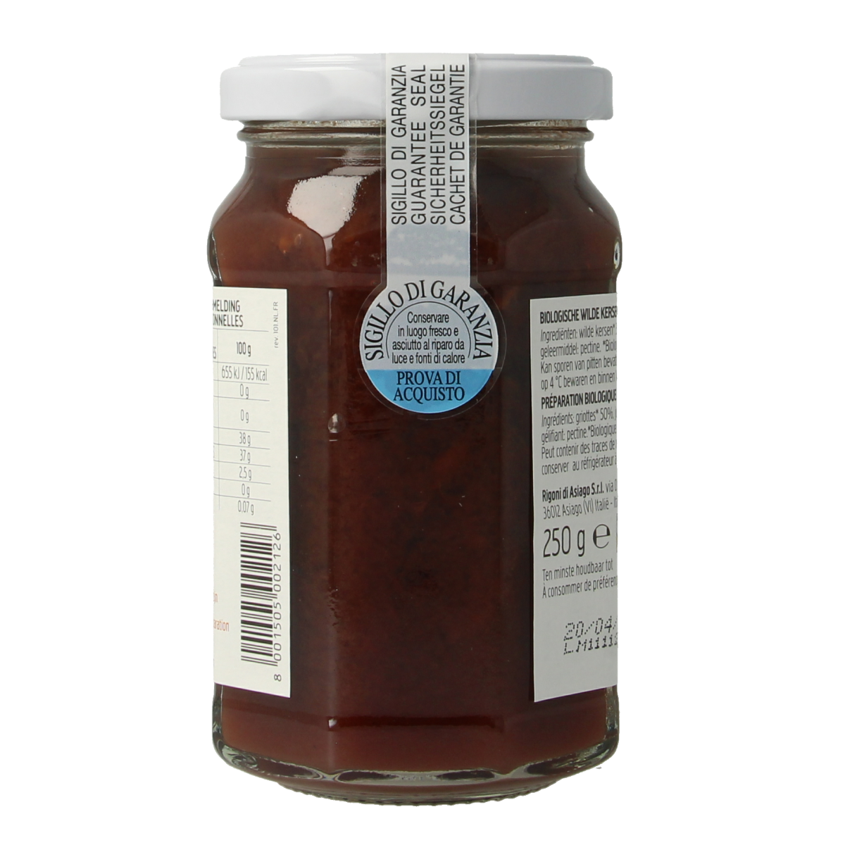 Fiordifrutta Wilde kersenjam bio 250.00 Gram