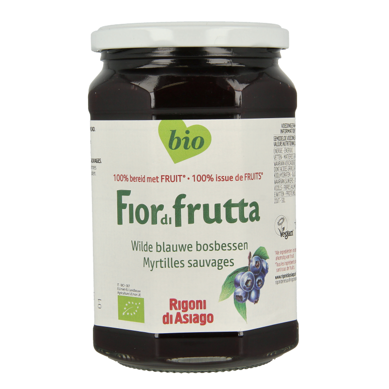 Fiordifrutta Wilde blauwe bosbessen jam bio 630 Gram