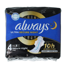 Always Maandverband ultra secure night 8.00 Stuks