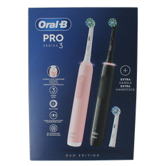 Oral B Elektrische tandenborstel pro 3 3900 black pink 1 Set