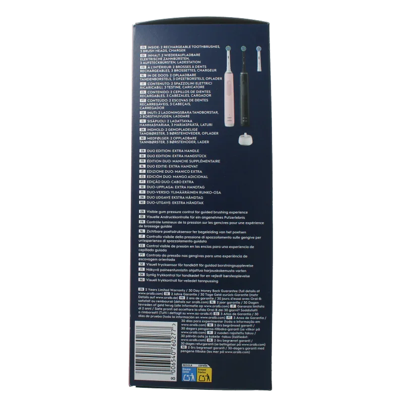 Oral B Elektrische tandenborstel pro 3 3900 black pink 1 Set